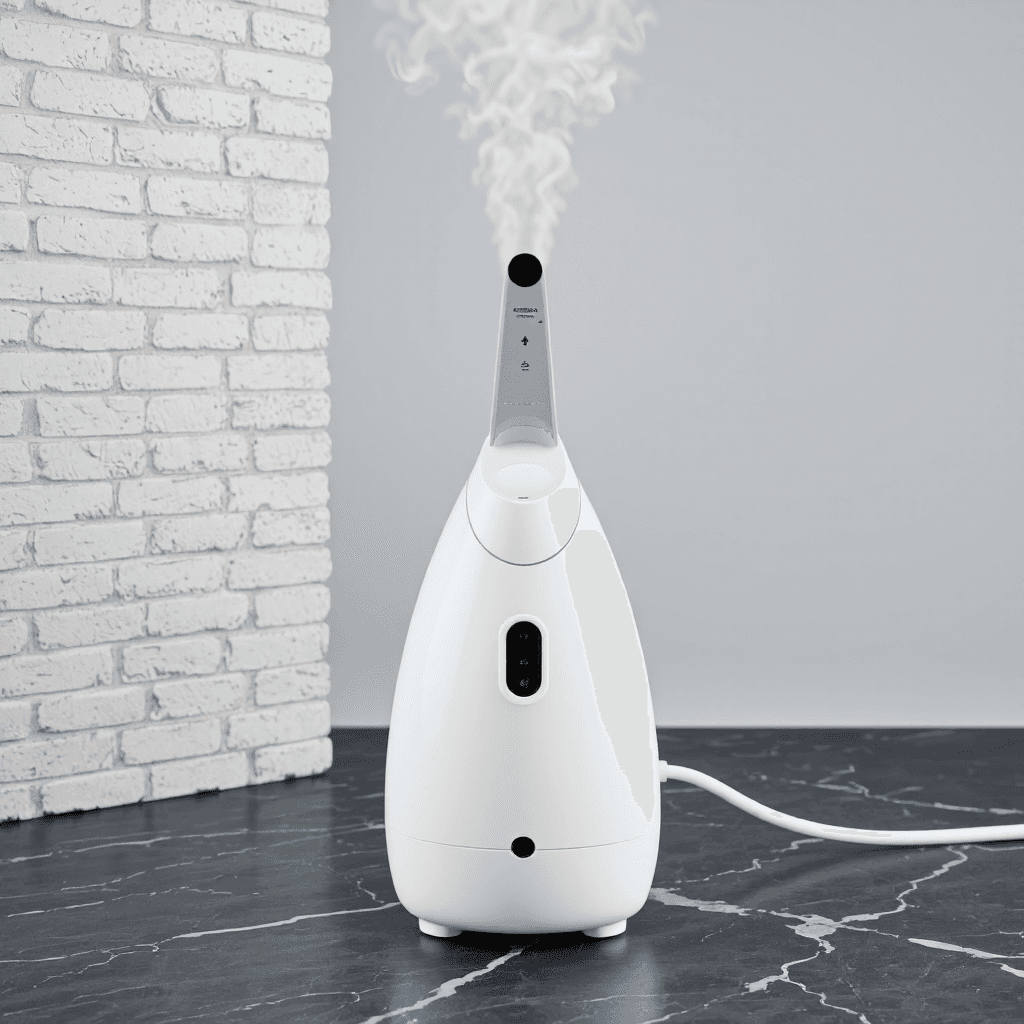 product photography of a garment steamer