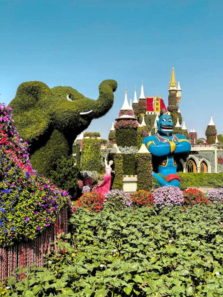 dumbo and genie, dubai miracle garden