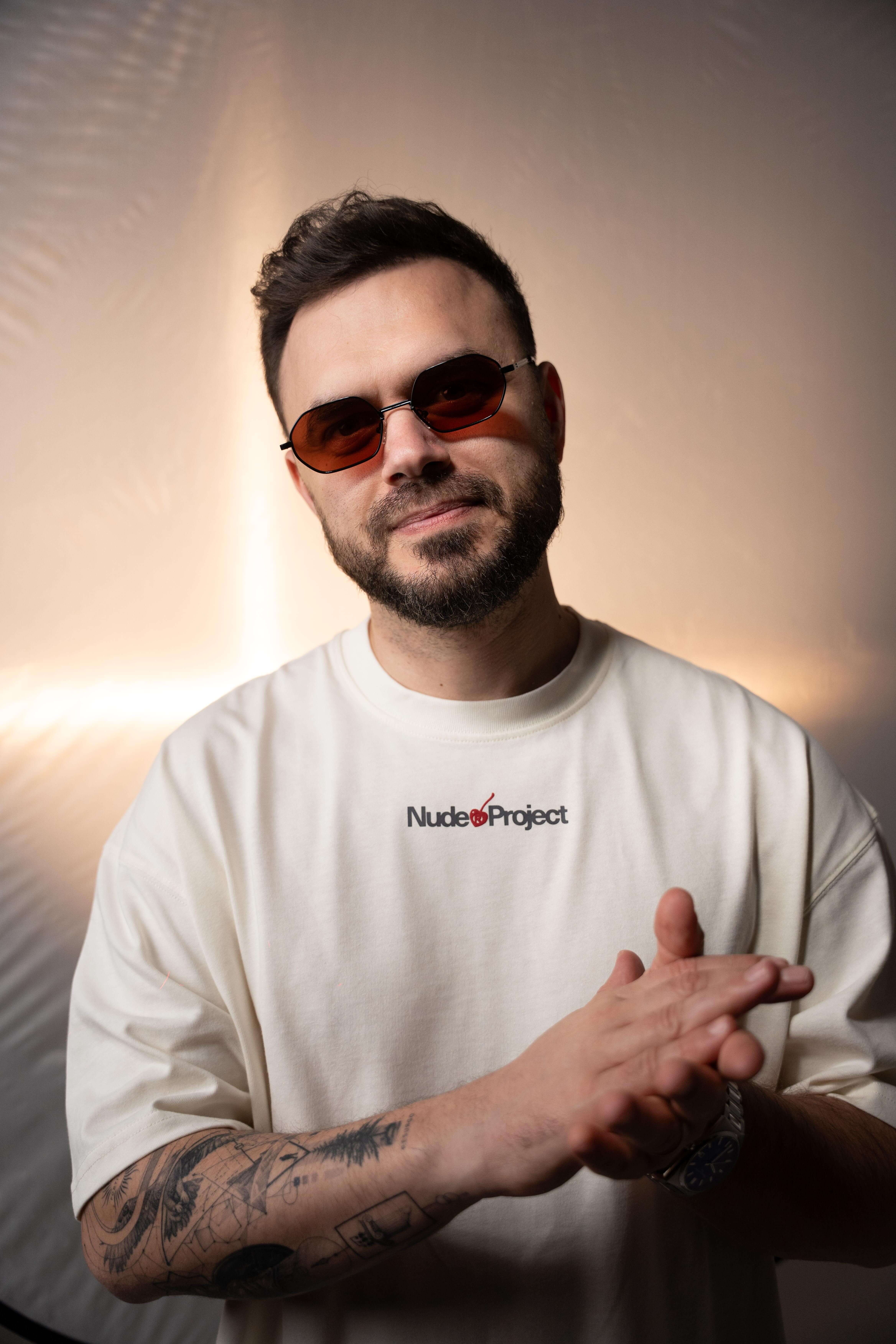 Album cover with a man