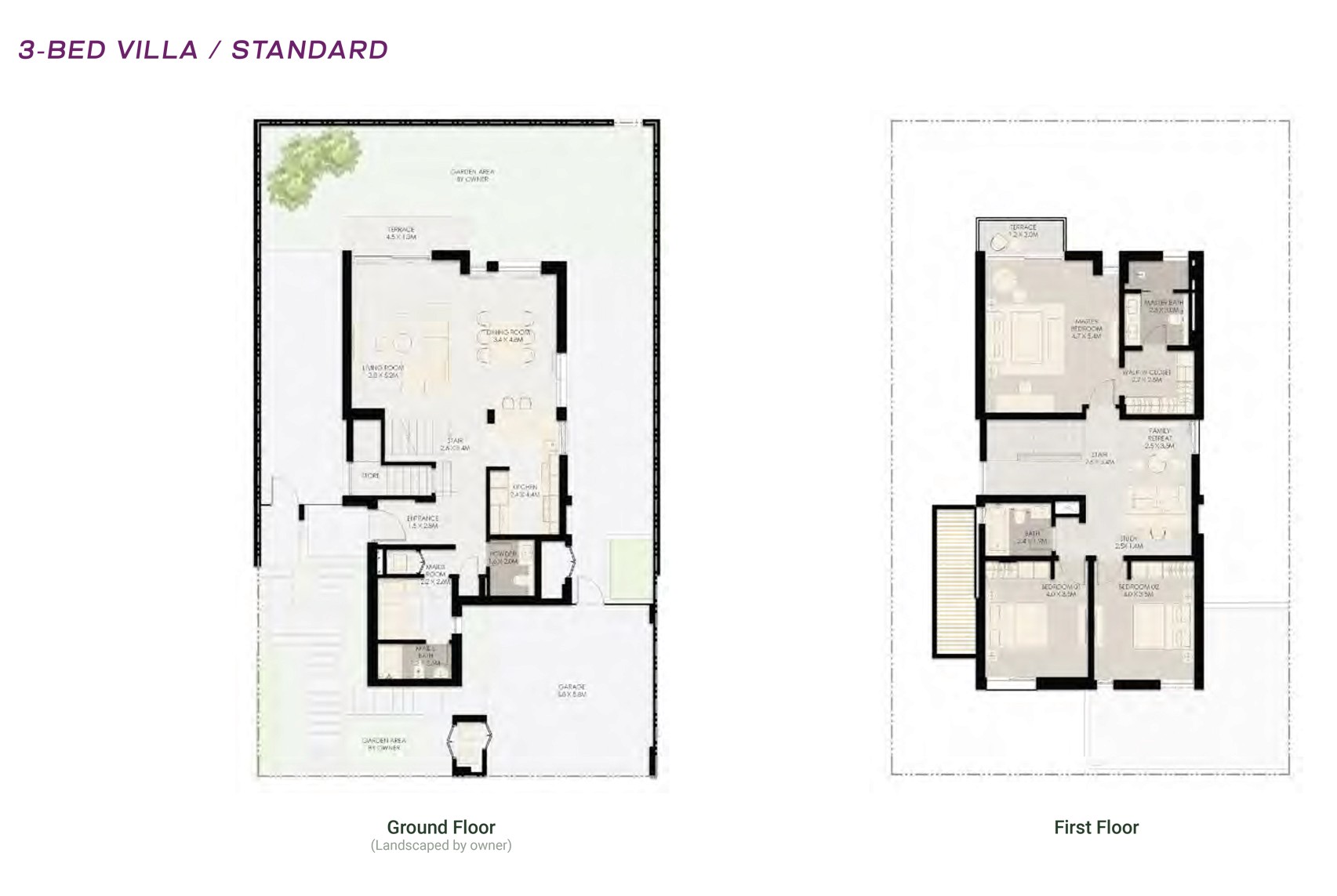 Athlon 3-Bedroom Villa Floor Plan