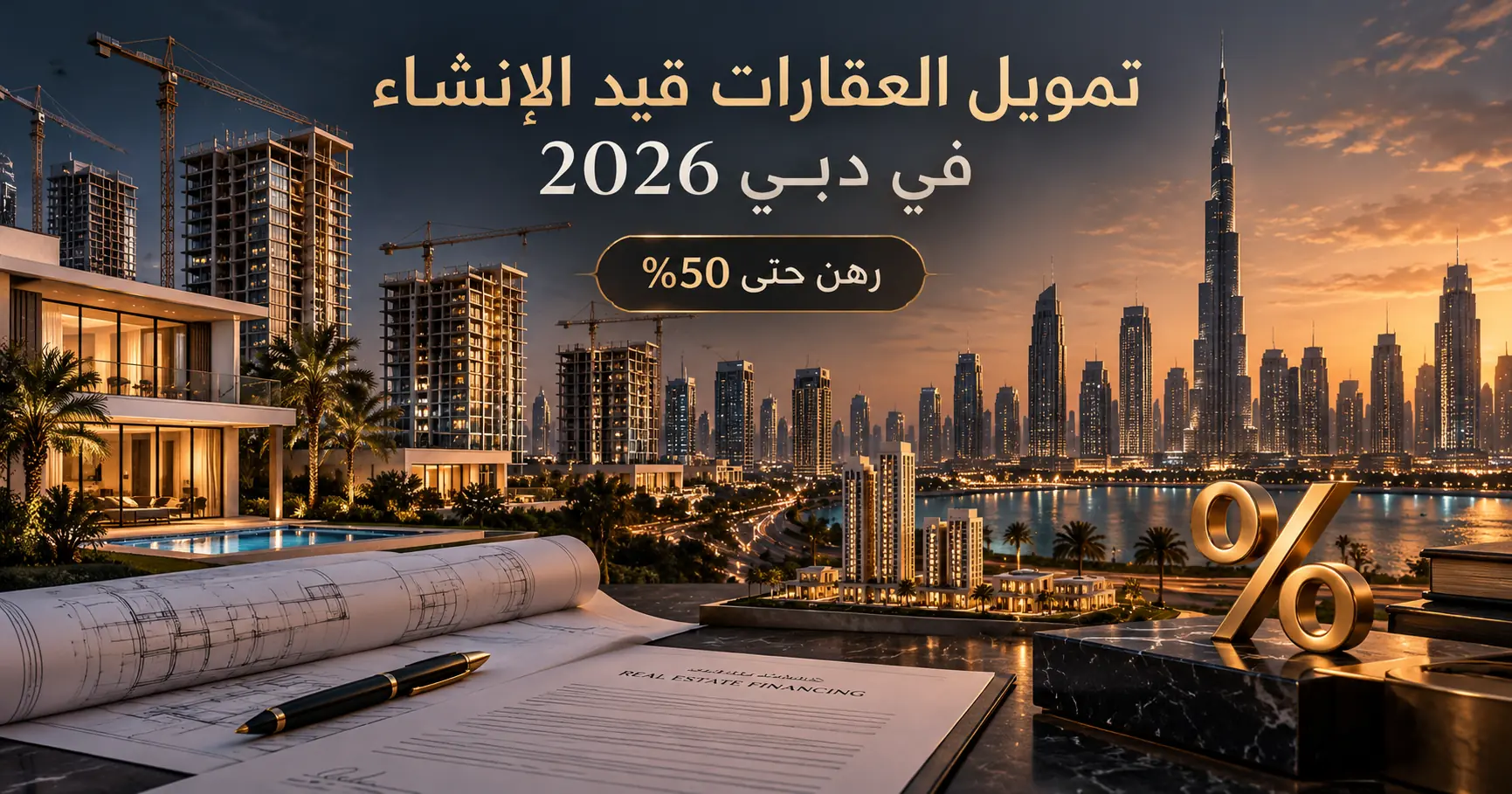 تمويل العقارات قيد الإنشاء في دبي 2026 ورهن الأوف بلان قبل التسليم