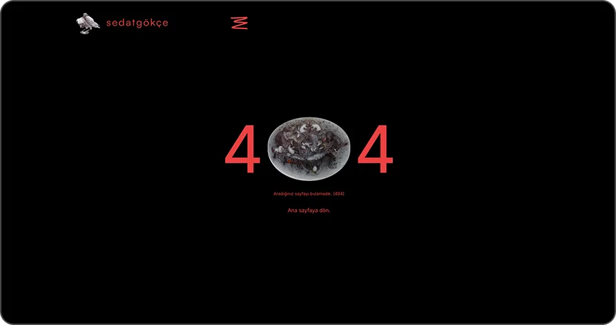 Website mockup 404 page