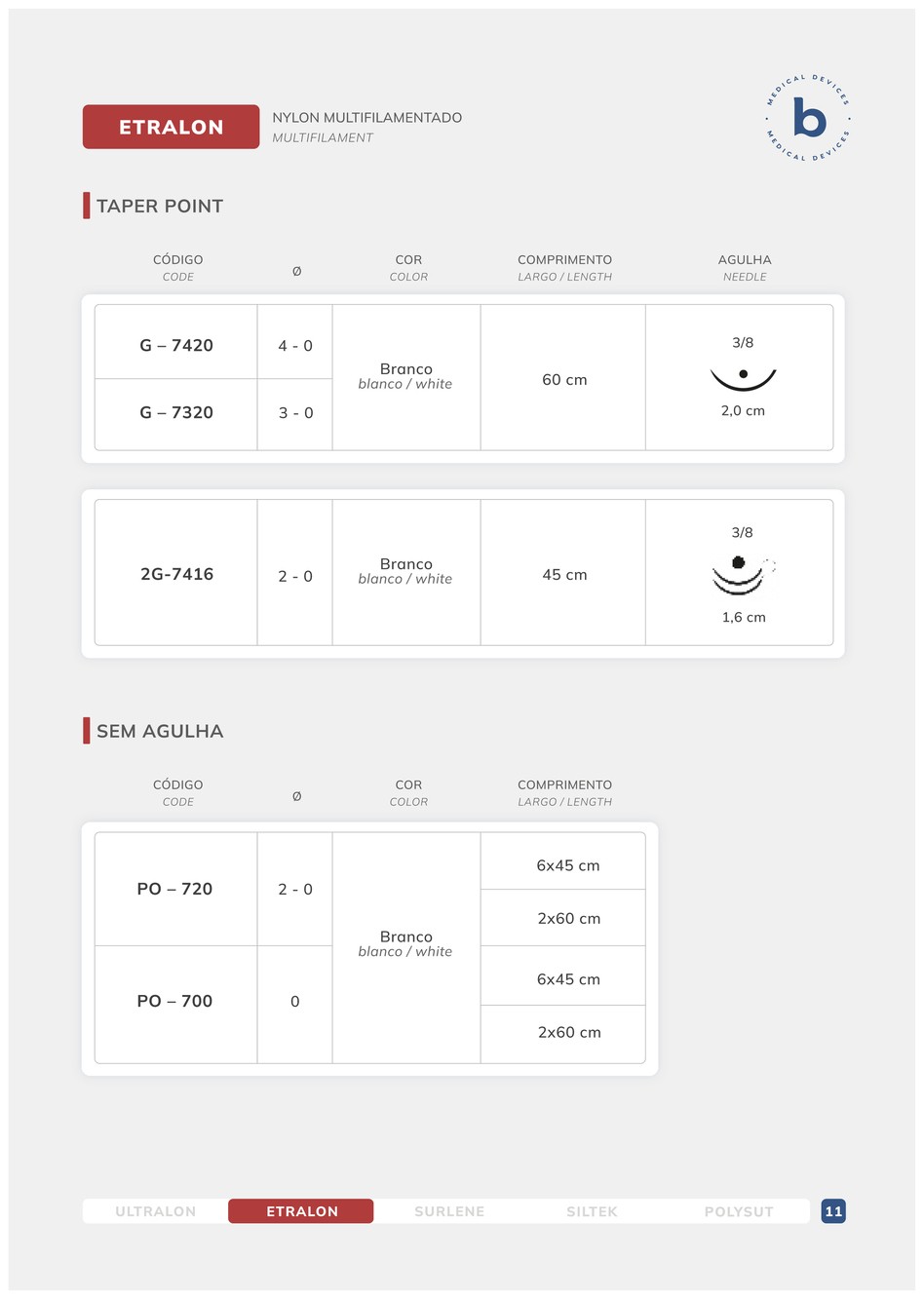 Catálogo técnico Sutura Etralon