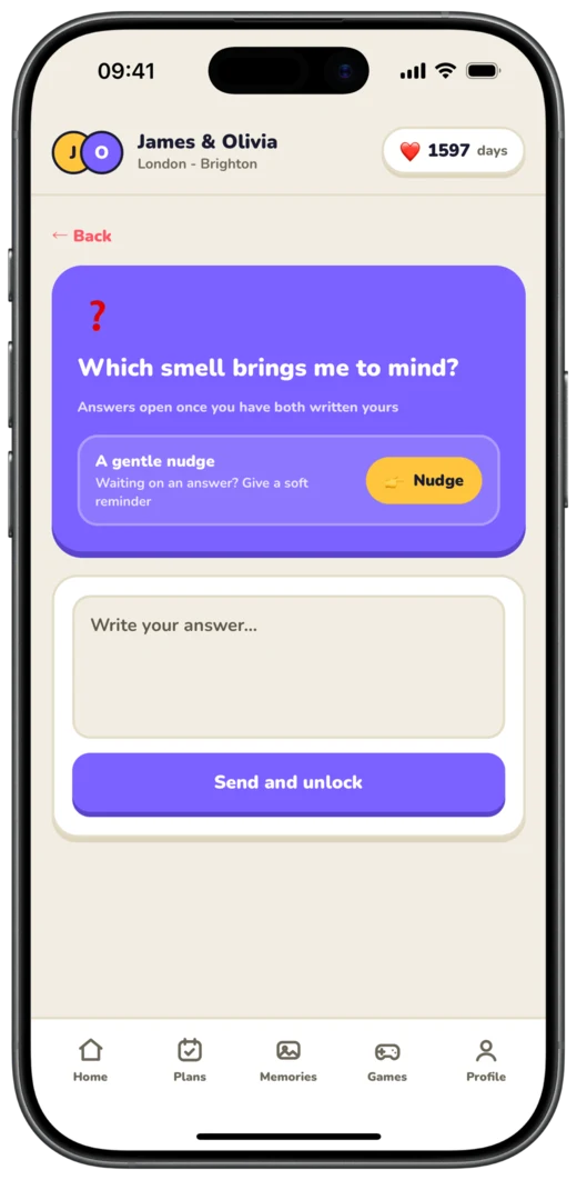 Question of the day screen