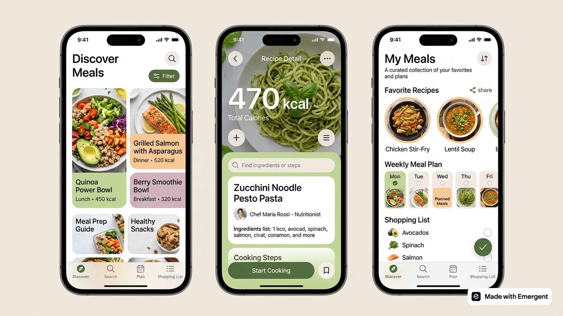 Healthy Meals App Made with Emergent