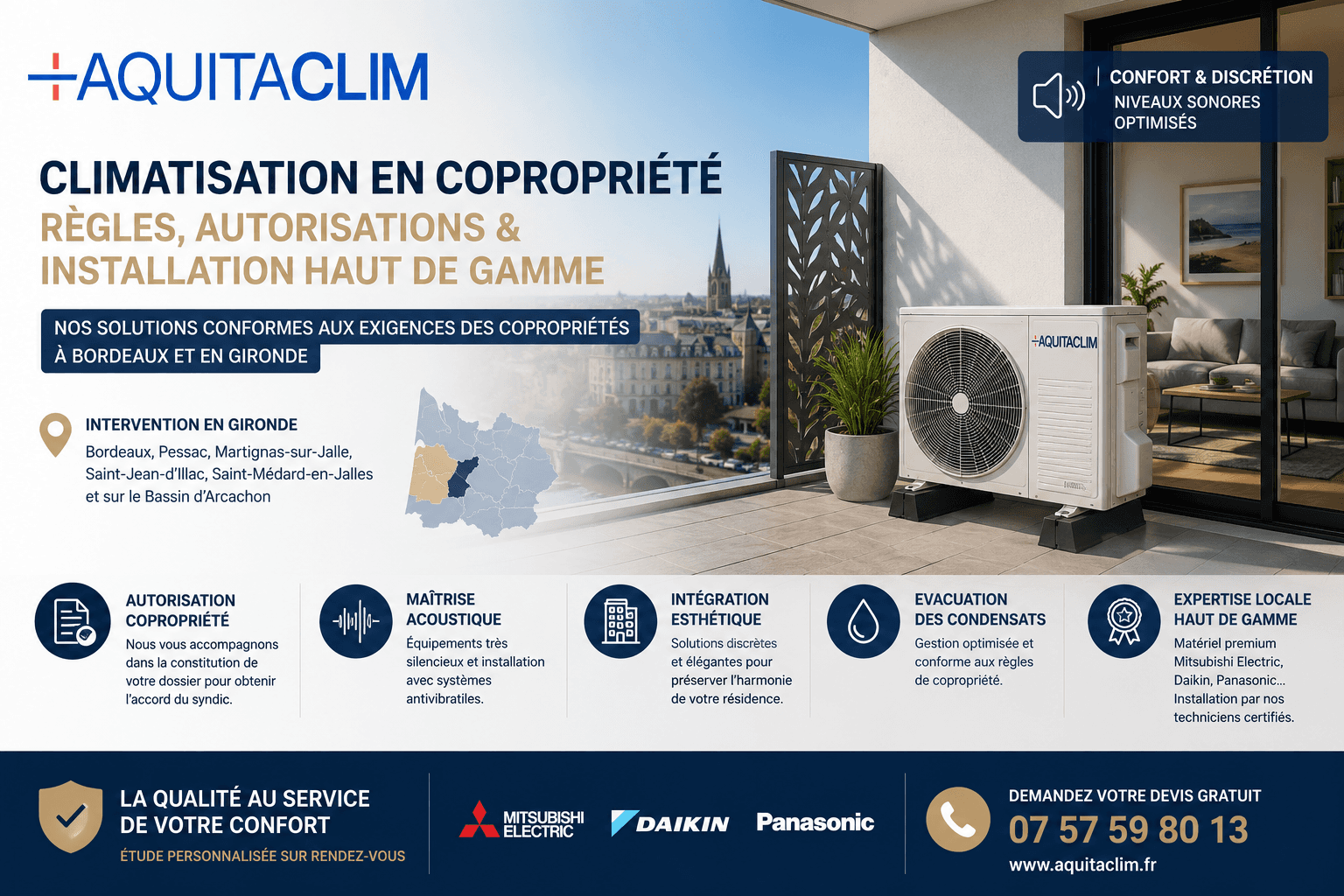 Installer une climatisation dans une copropriété en Gironde