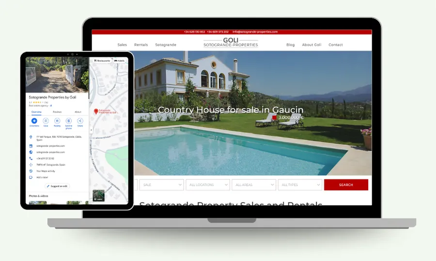 Real estate website and Google Business Profile optimization for property marketing and lead generation