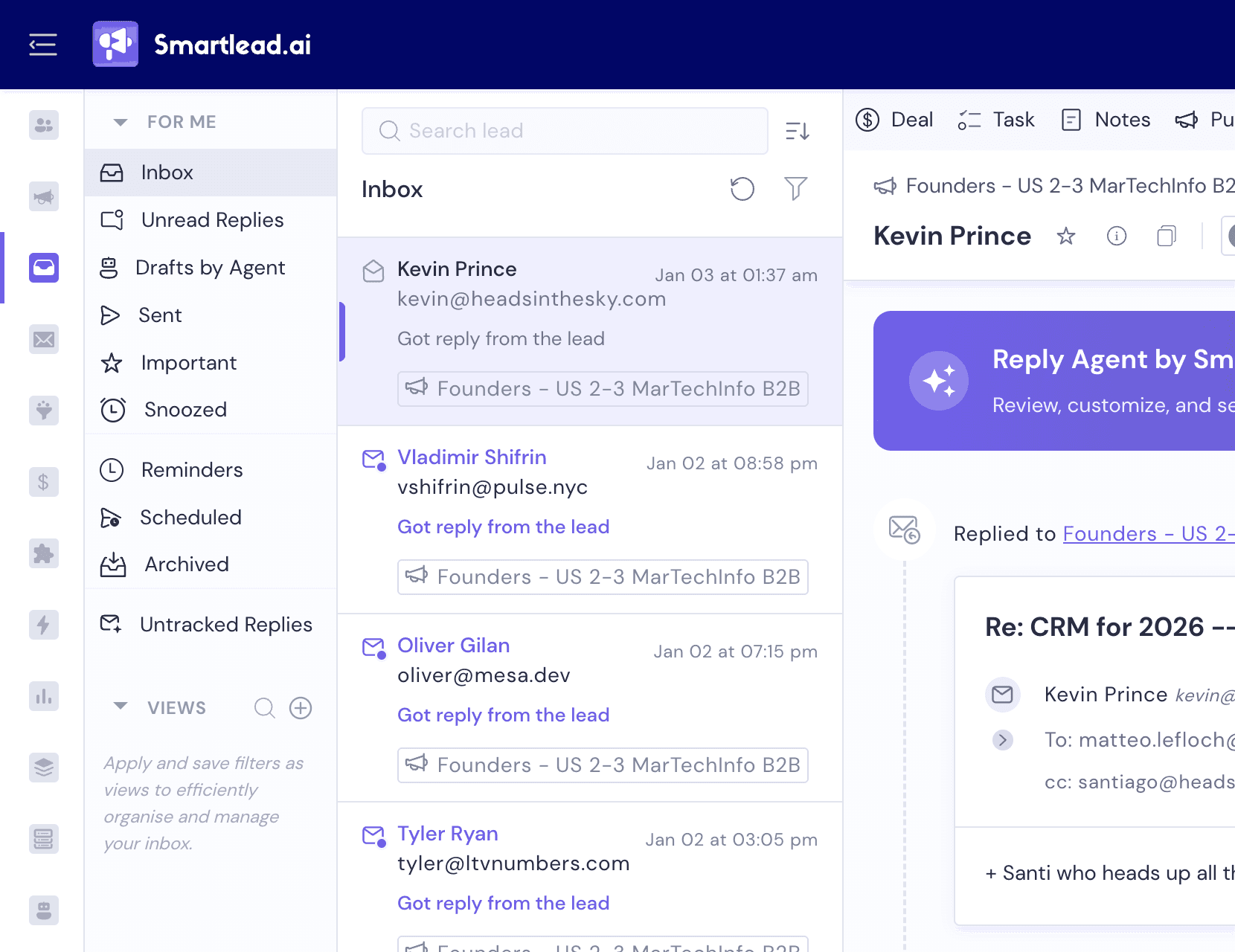 Smartlead Review Unified Inbox