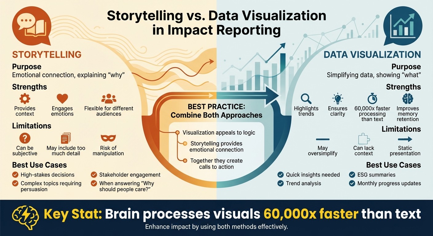 Storytelling vs Data Visualization in Impact Reporting: Key Differences