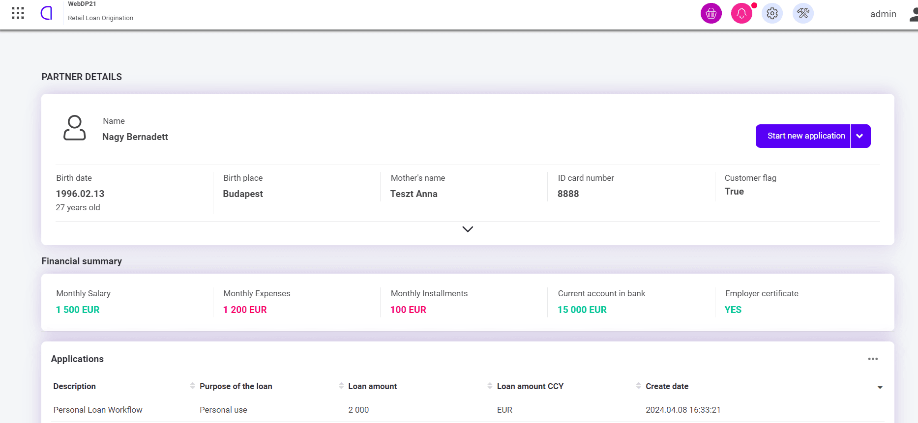 Screenshot from the Appello system showing a dashboard.