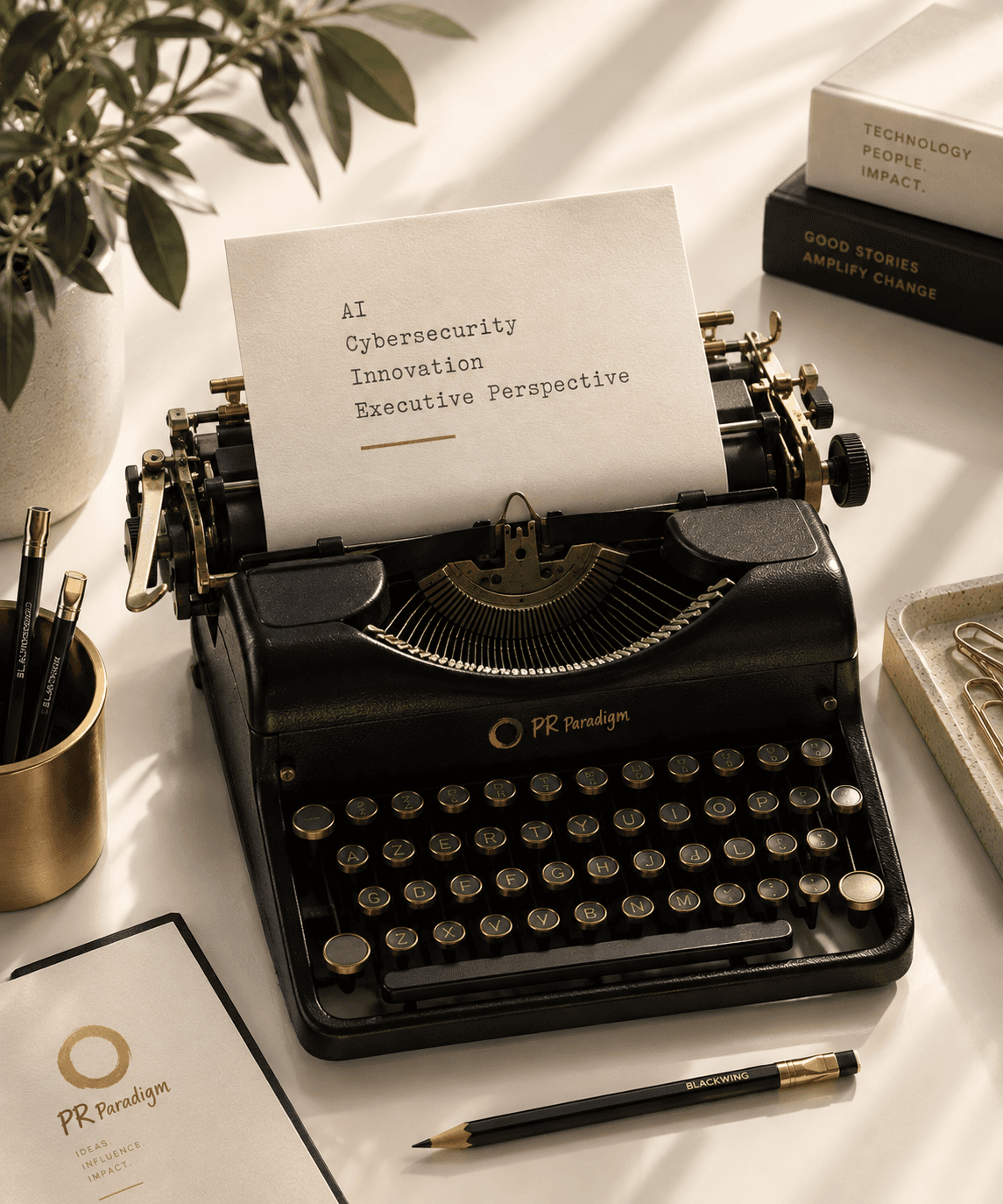 Close-up of a typewriter with a typed list