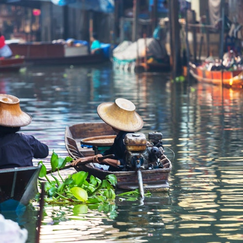 틱카두를 위한 독점 방콕 수상 시장 및 사원 탐험 투어