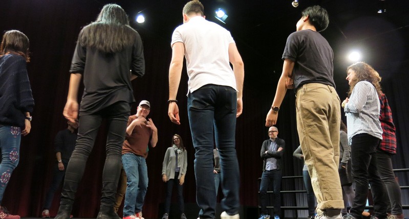 group of people at theater