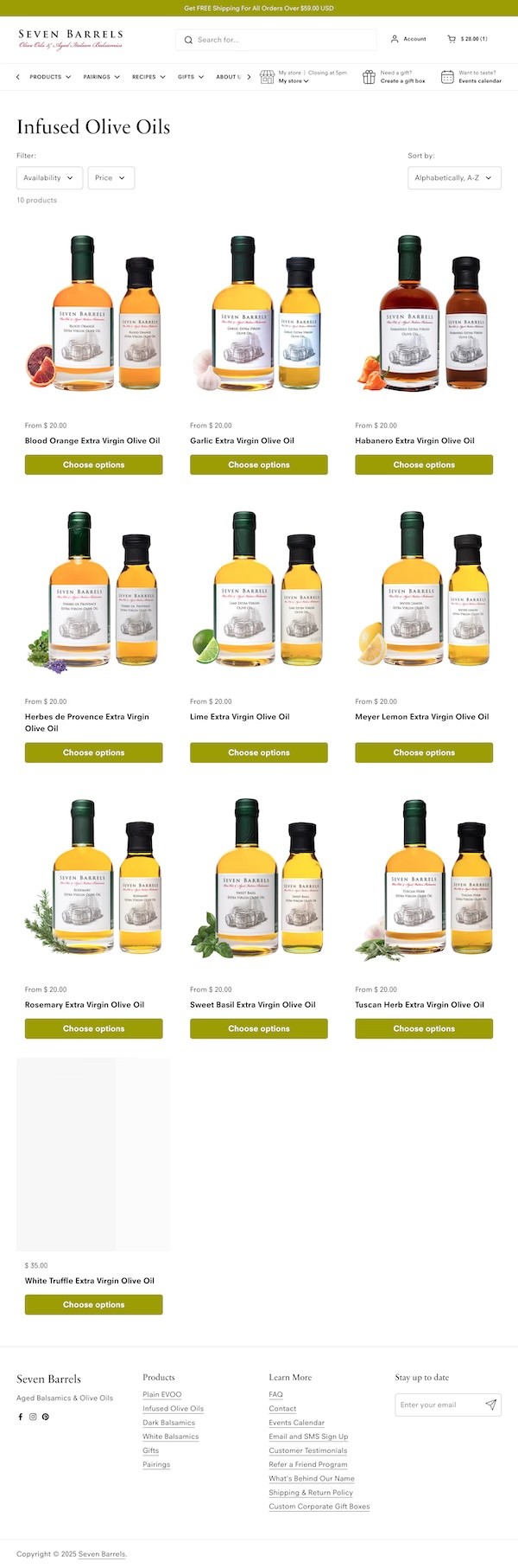 Seven Barrels Website Redesign 2021 Category Page