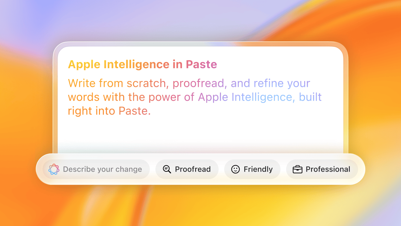 Apple Intelligence in Paste