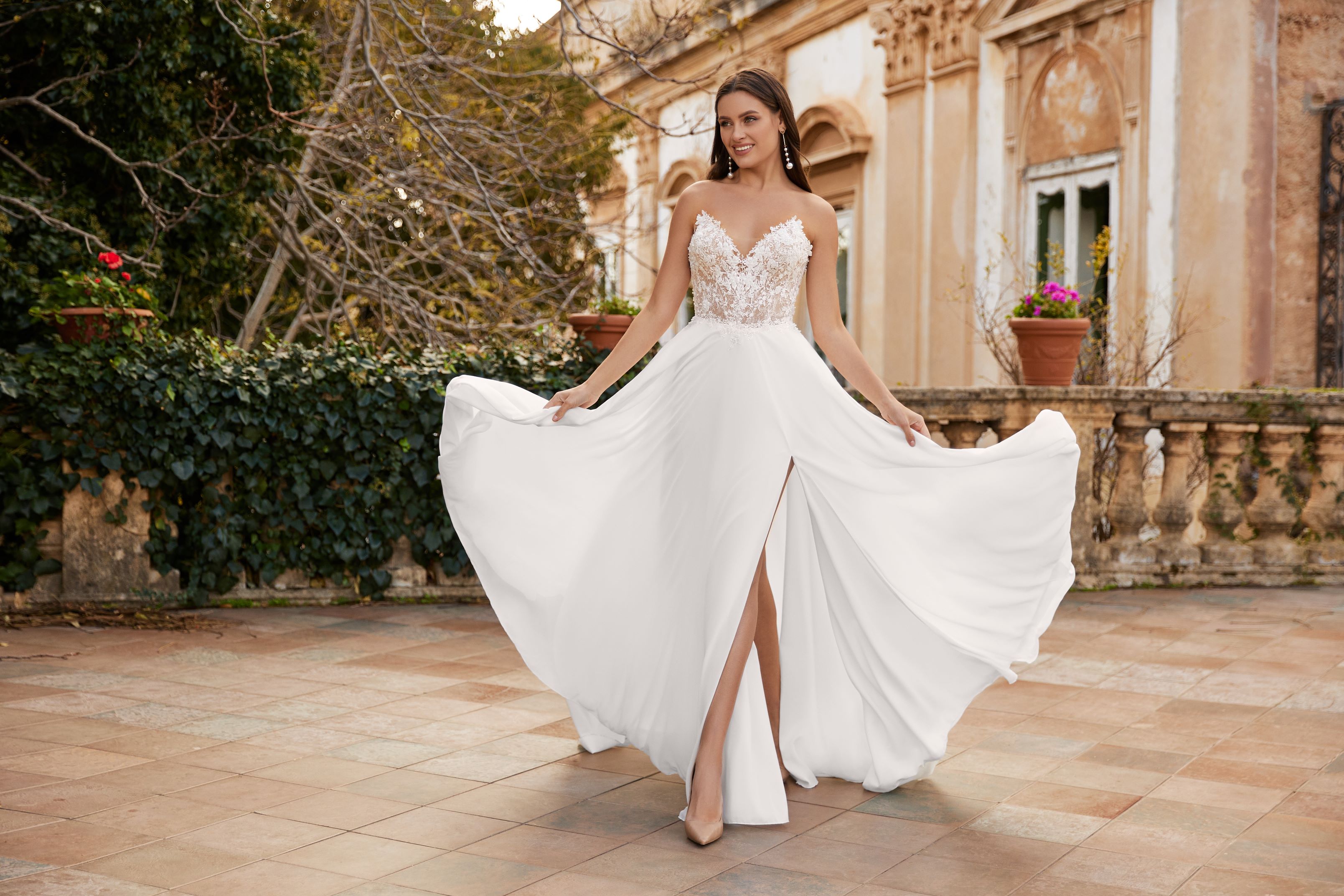 Brautkleid A-Linie mit Herzausschnitt Corsage