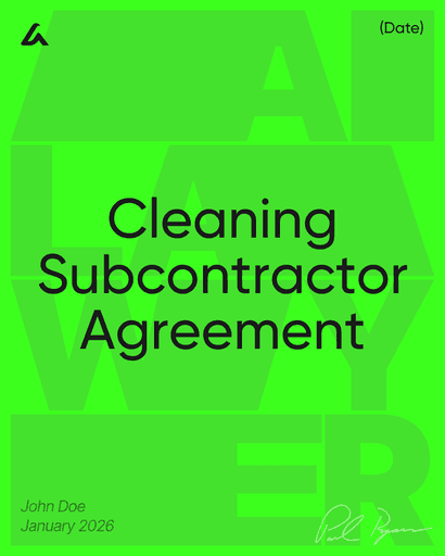 Cleaning Subcontractor Agreement