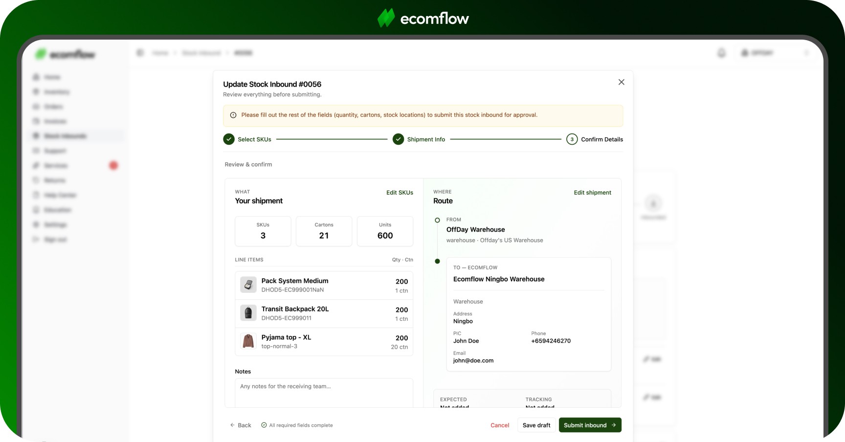 Stock Inbounds | Ecomflow