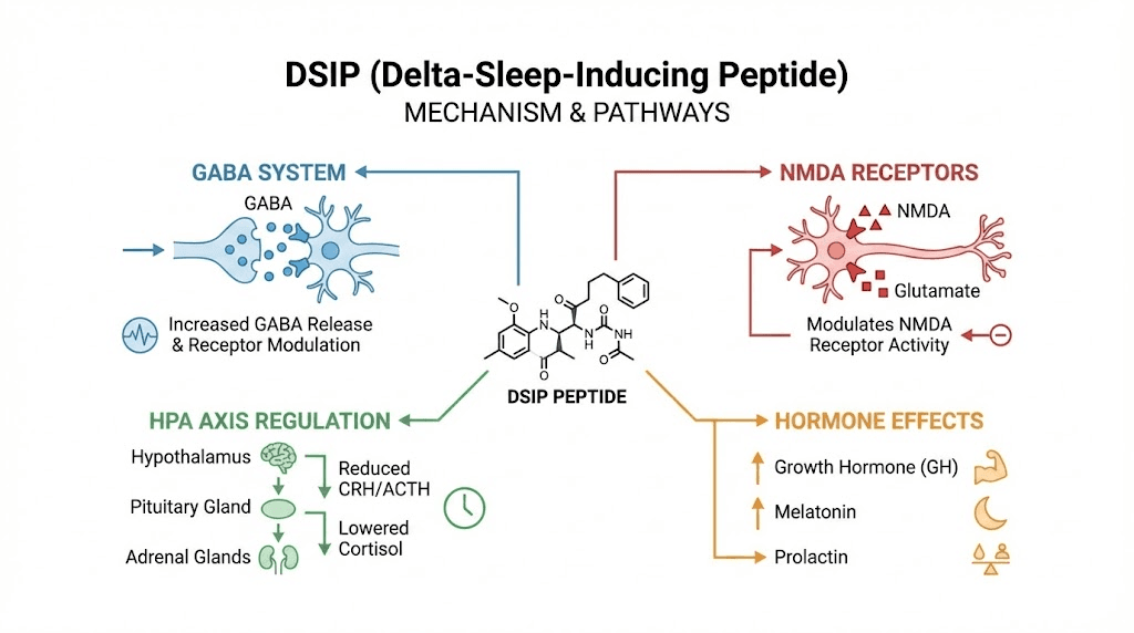 DSIP peptide mechanism of action diagram