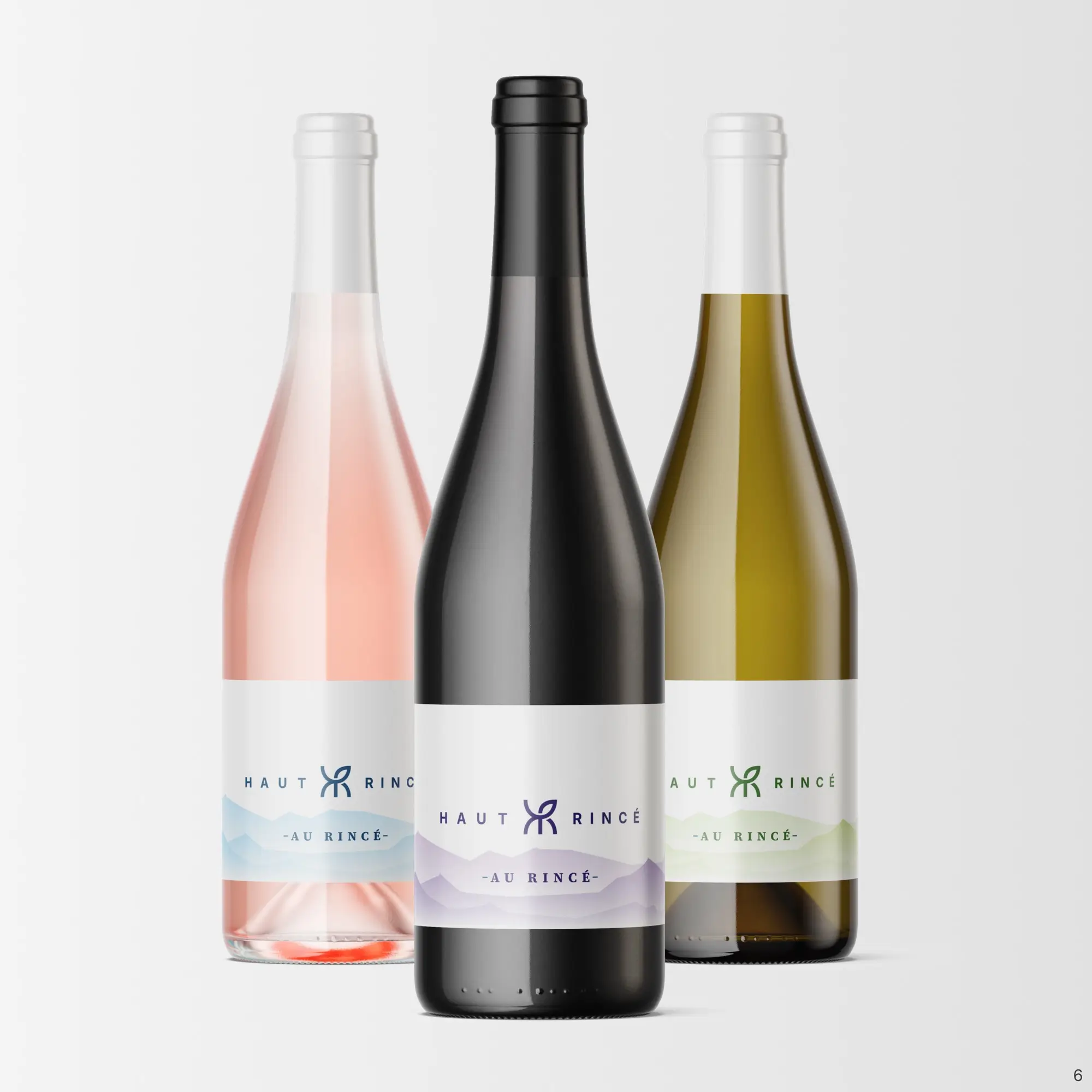 gamme de vin blanc, rouge et rosé