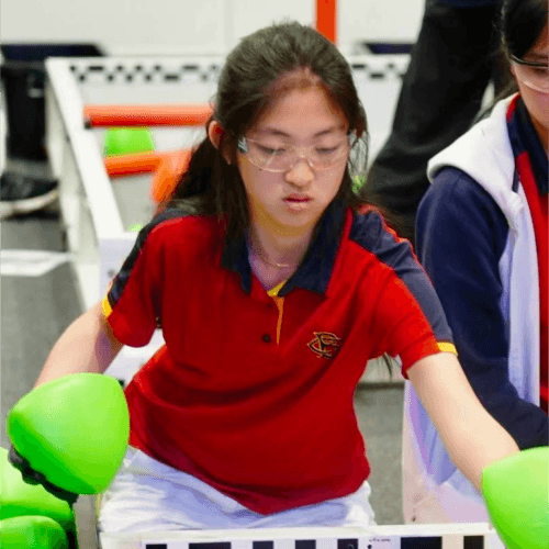 Jiaqi Wan competing in robotics tournament