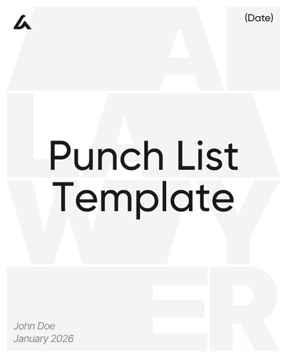 Punch List Template