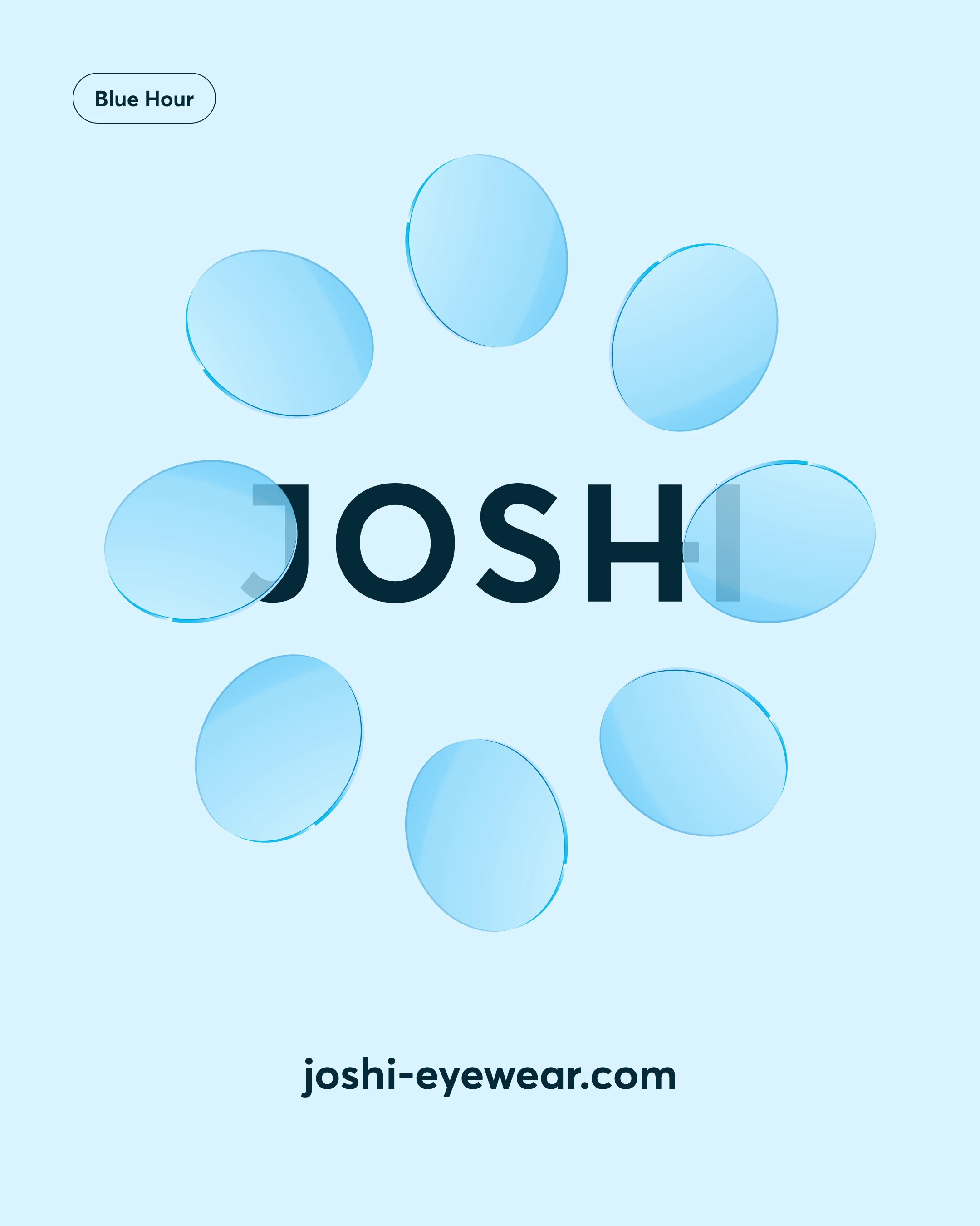Blue lenses in circle shape