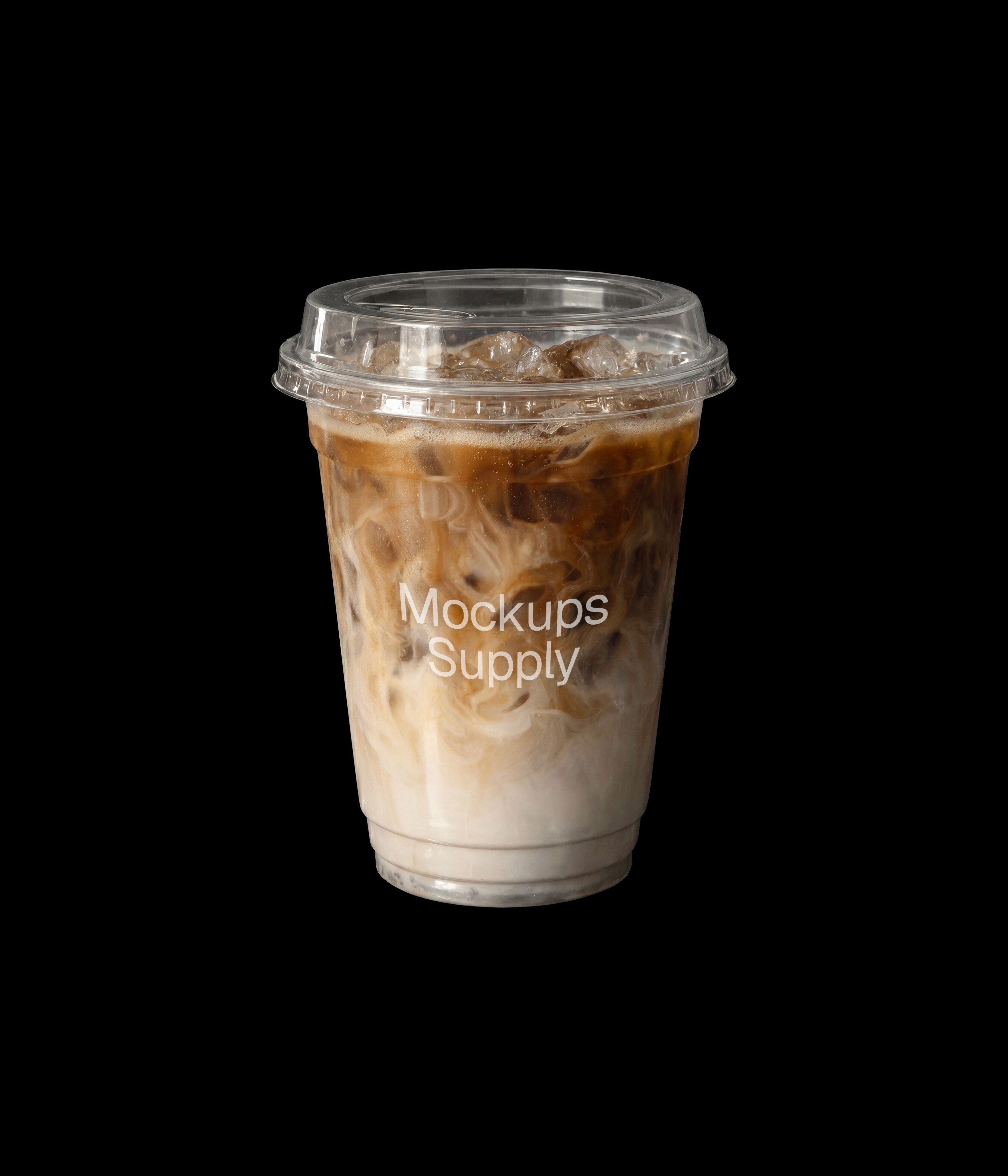 Iced cappuccino in plastic cup mockup download PSD