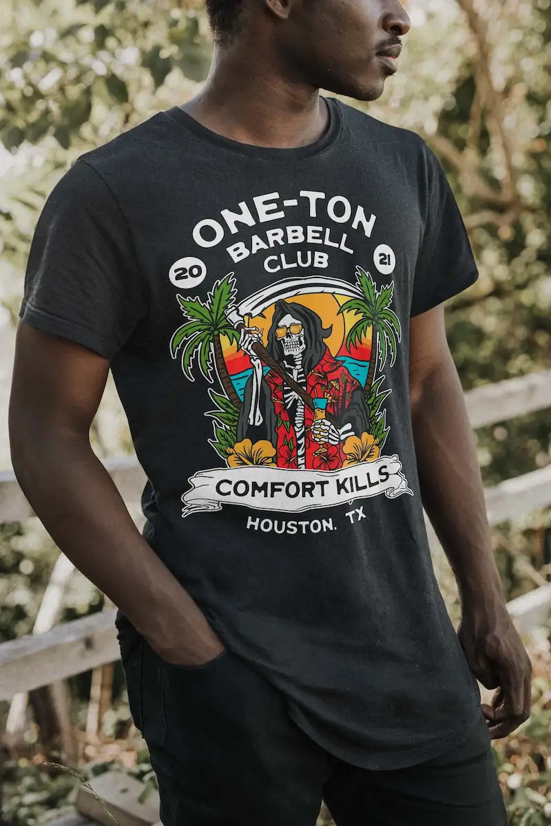 One-Ton Barbell Club Shirt Mockup