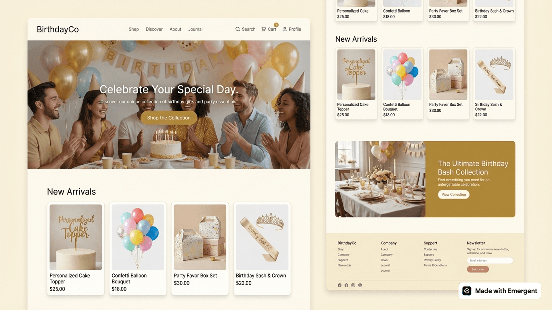 Birthday Website Made with Emergent
