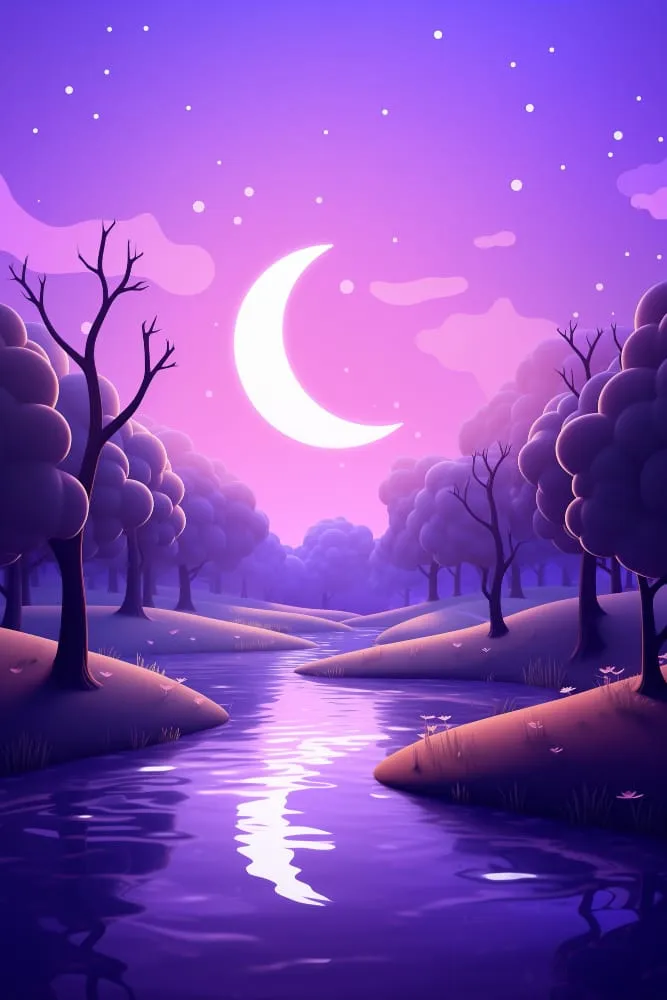 3D cartoon night sky