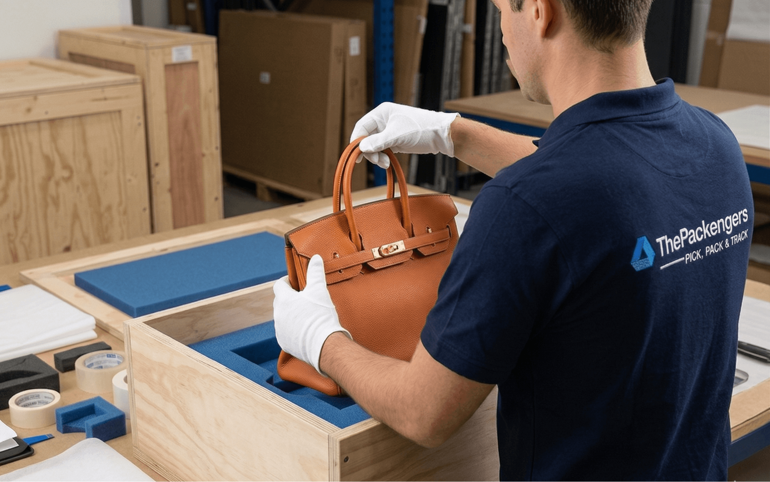 Dealer woman looking at antique item