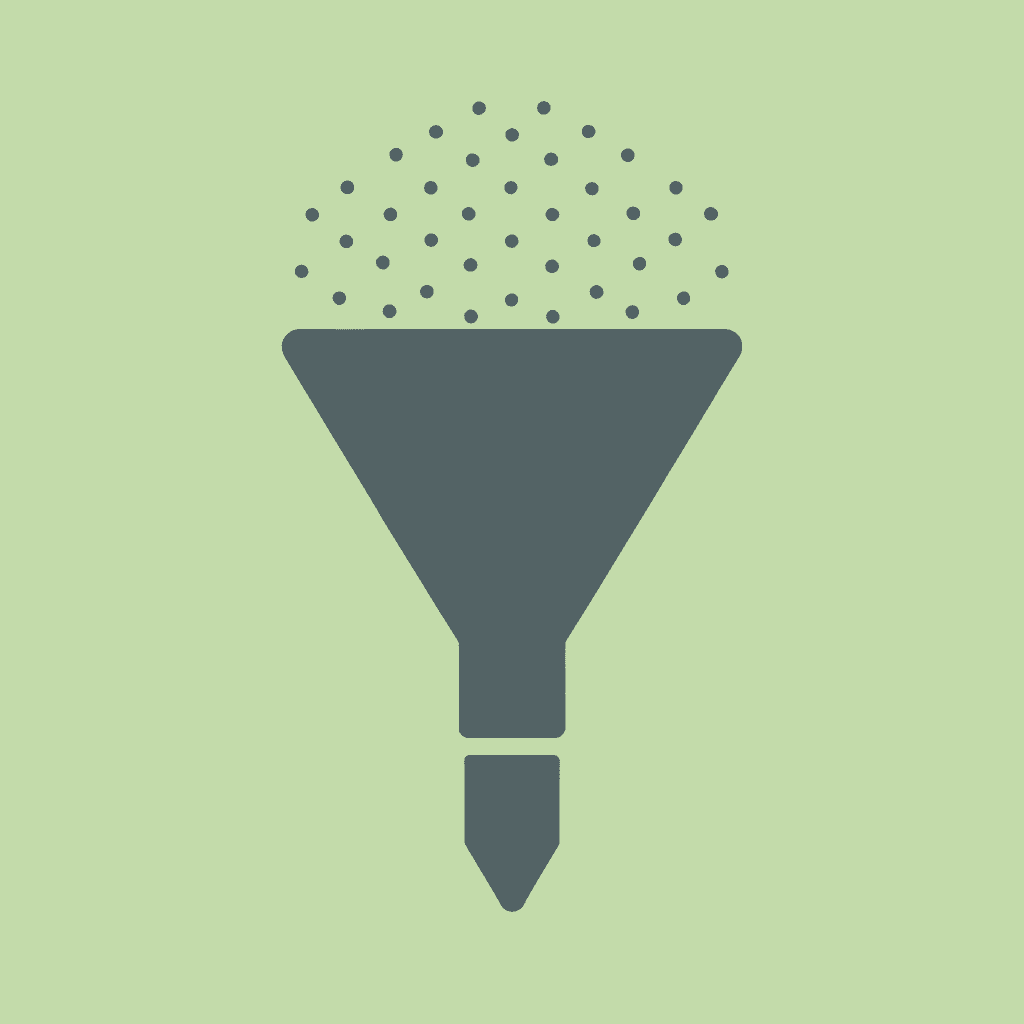 Funnel diagram showing many scholarship options filtering down to relevant matches