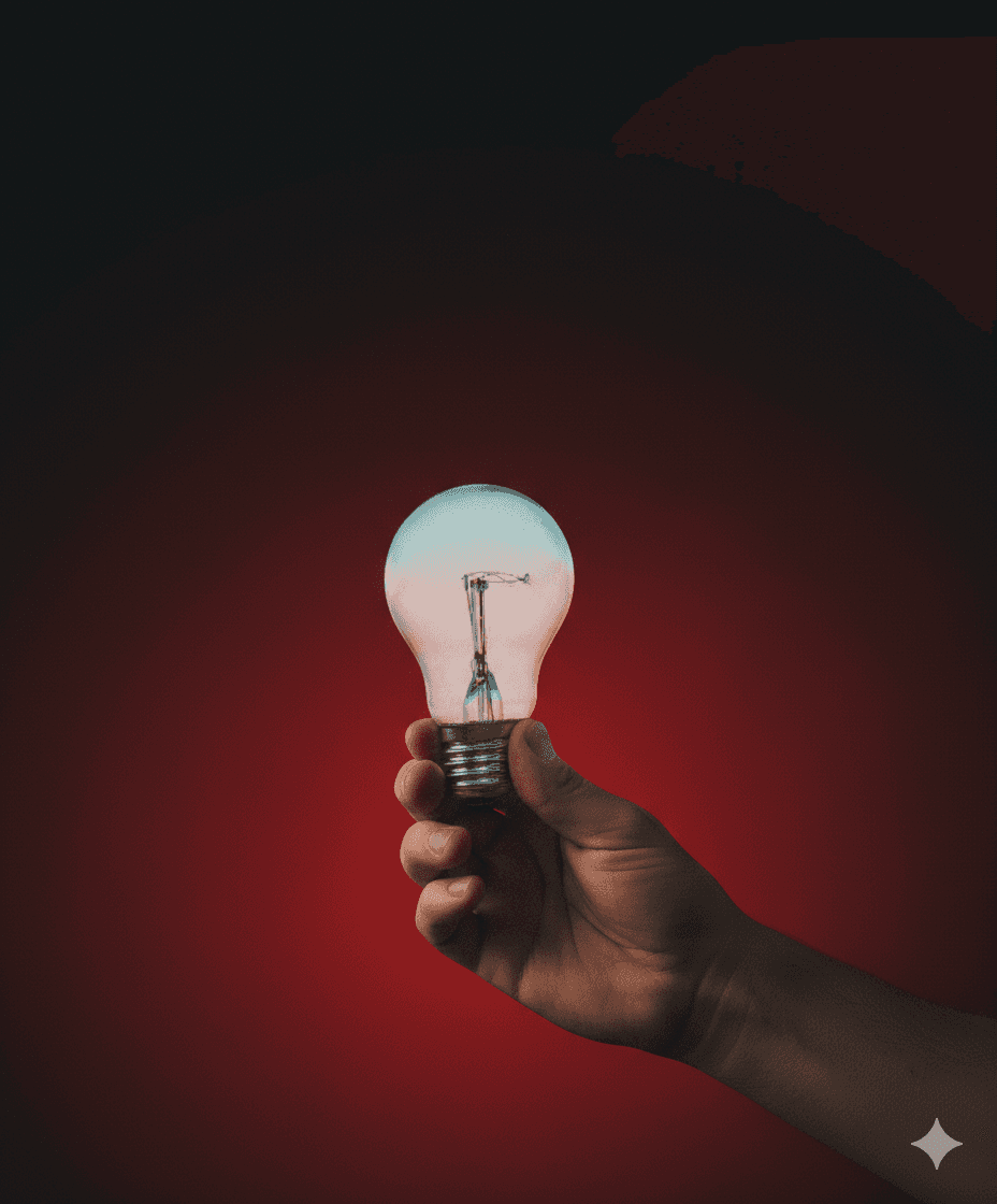 person holding light bulb