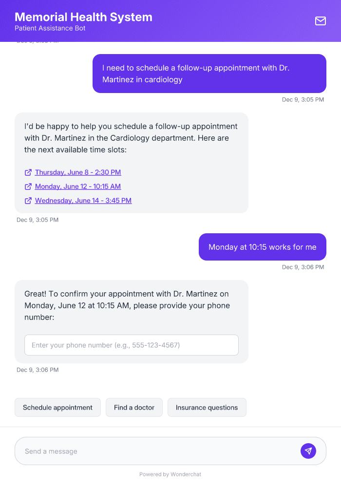 Hospital AI Chatbot Template for Secure Healthcare