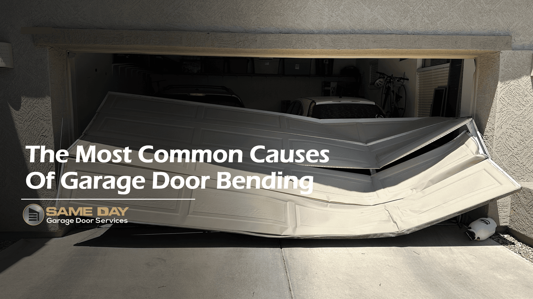 |The Most Common Causes Of Garage Door Bending||A garage door in Arizona|garage door bending