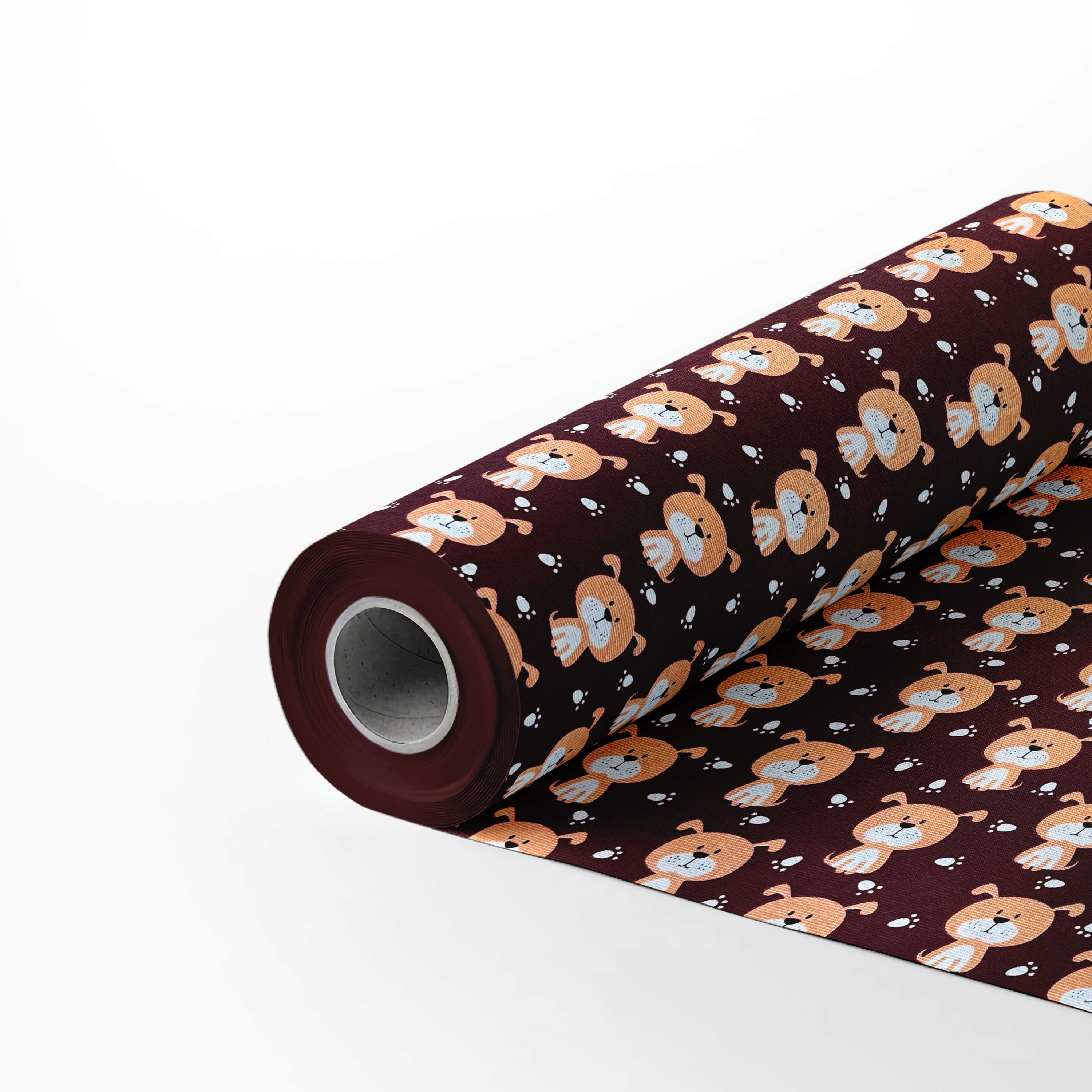 rolo de tecido Gorgurinho PET estampado cachorros e patinhas