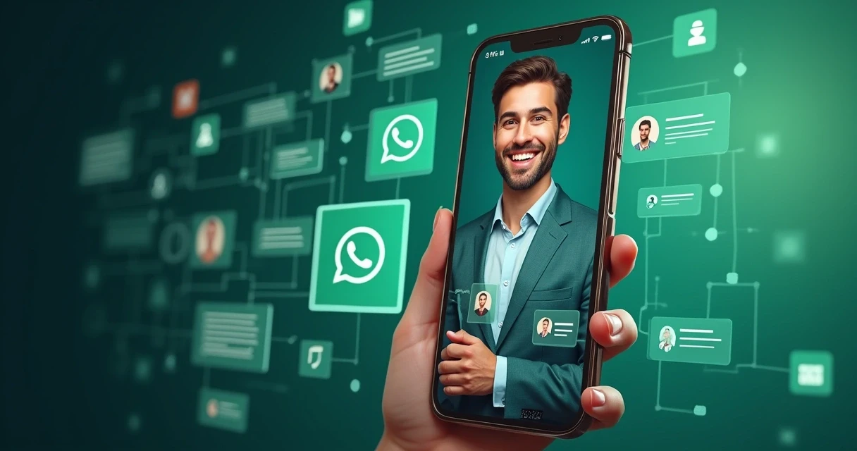 Representação gráfica de interação entre SDR IA e leads pelo WhatsApp