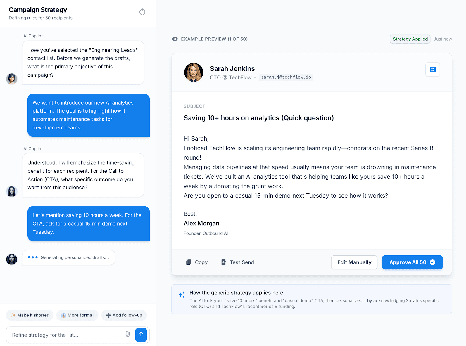 An image of ReadySetSend dashboard