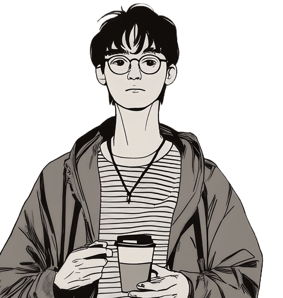 Stylized Man in Modern Casual Attire 