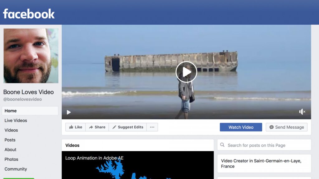 Call to action in facebook cover video