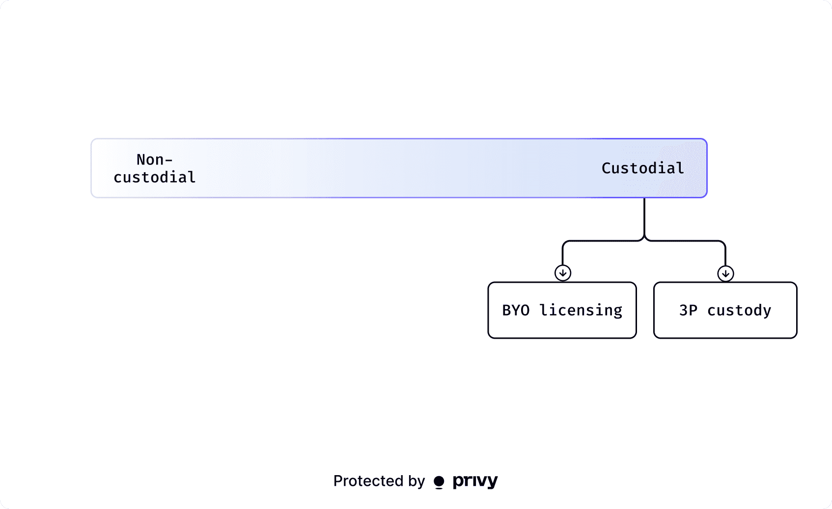 Custodial and non-custodial custody spectrum