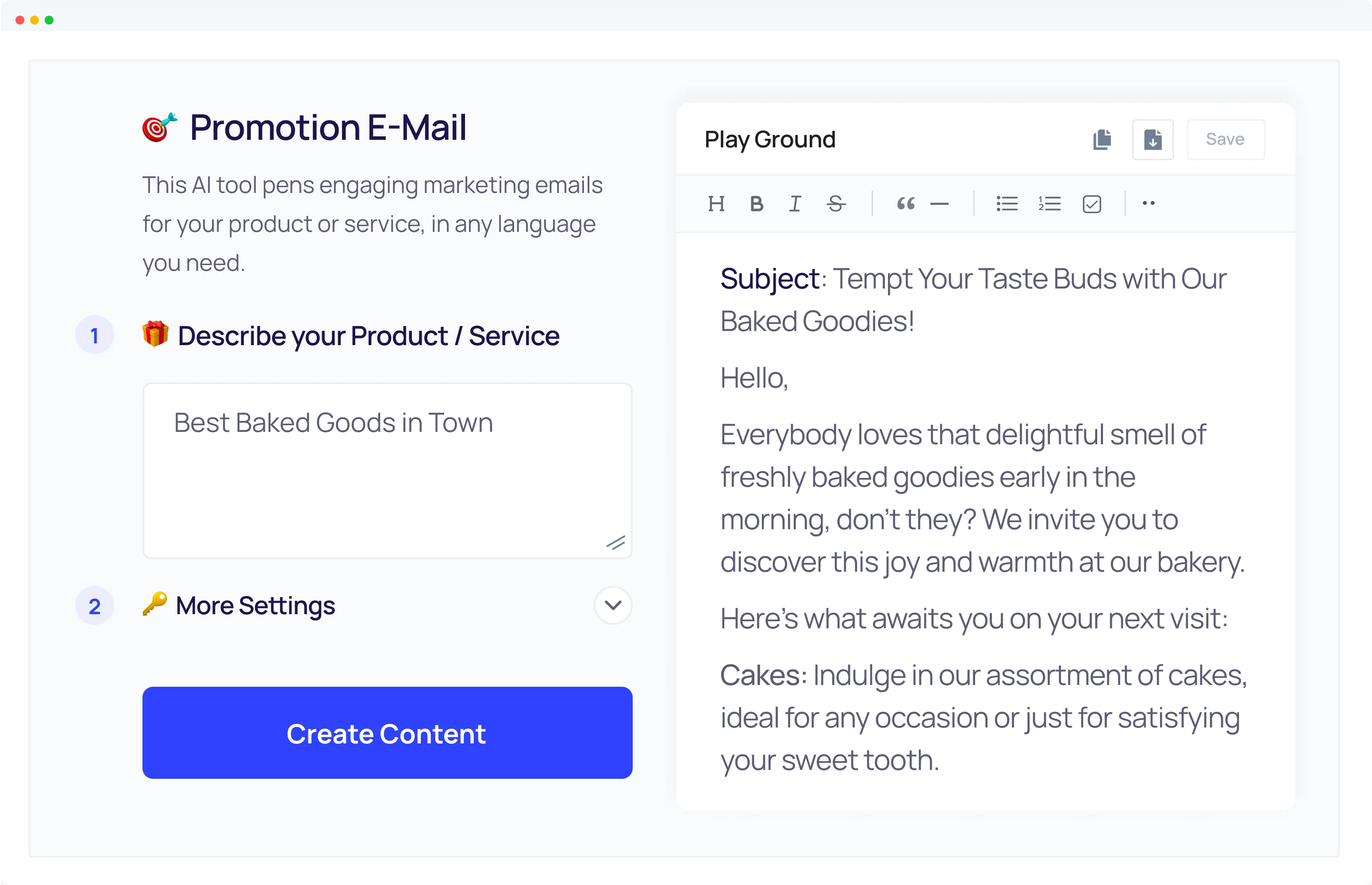 Promotional Email Generator Example -4