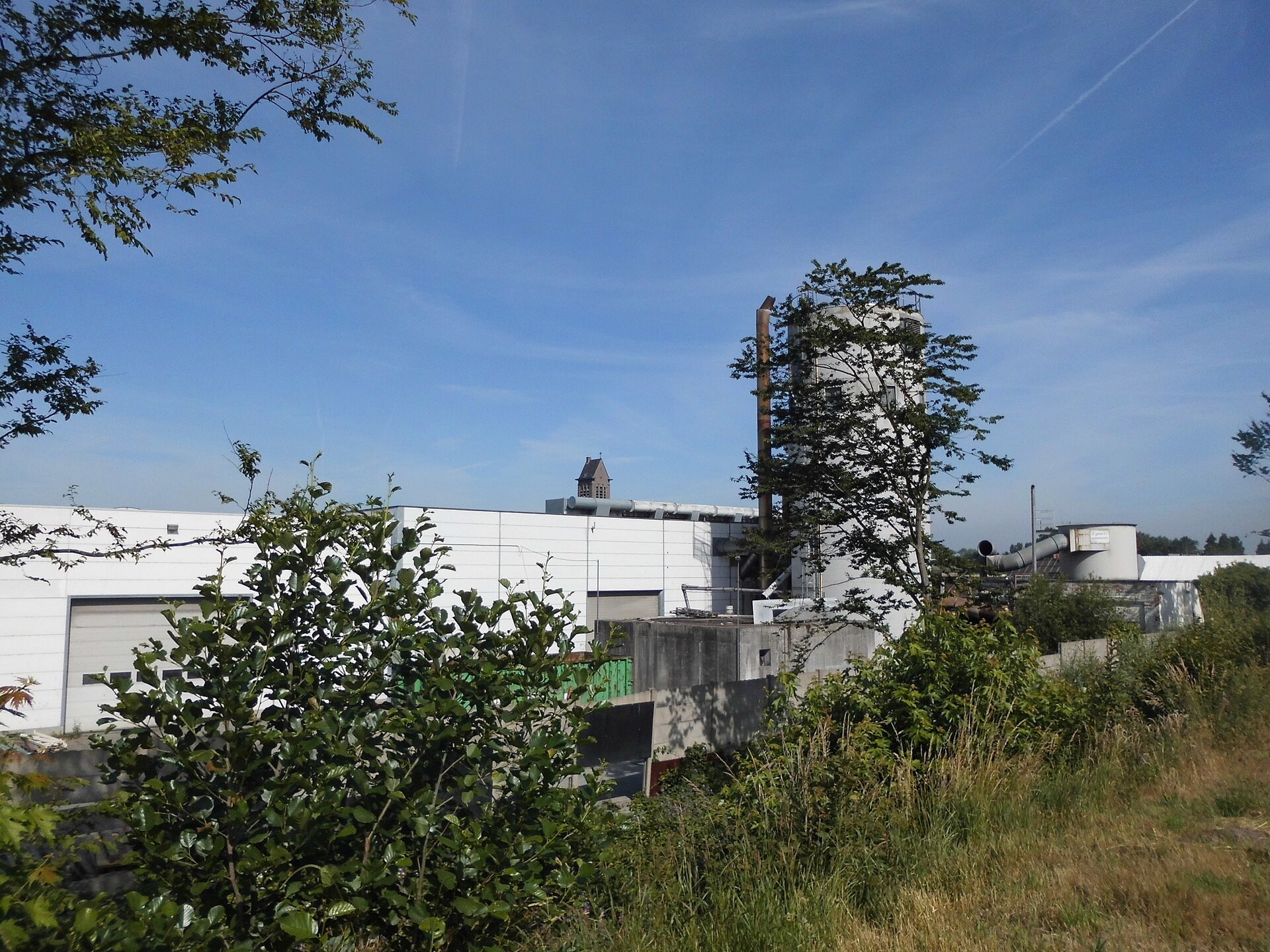 Industrial units on the KMO-zone at Aalter-Brug in East Flanders, seen from the N44.