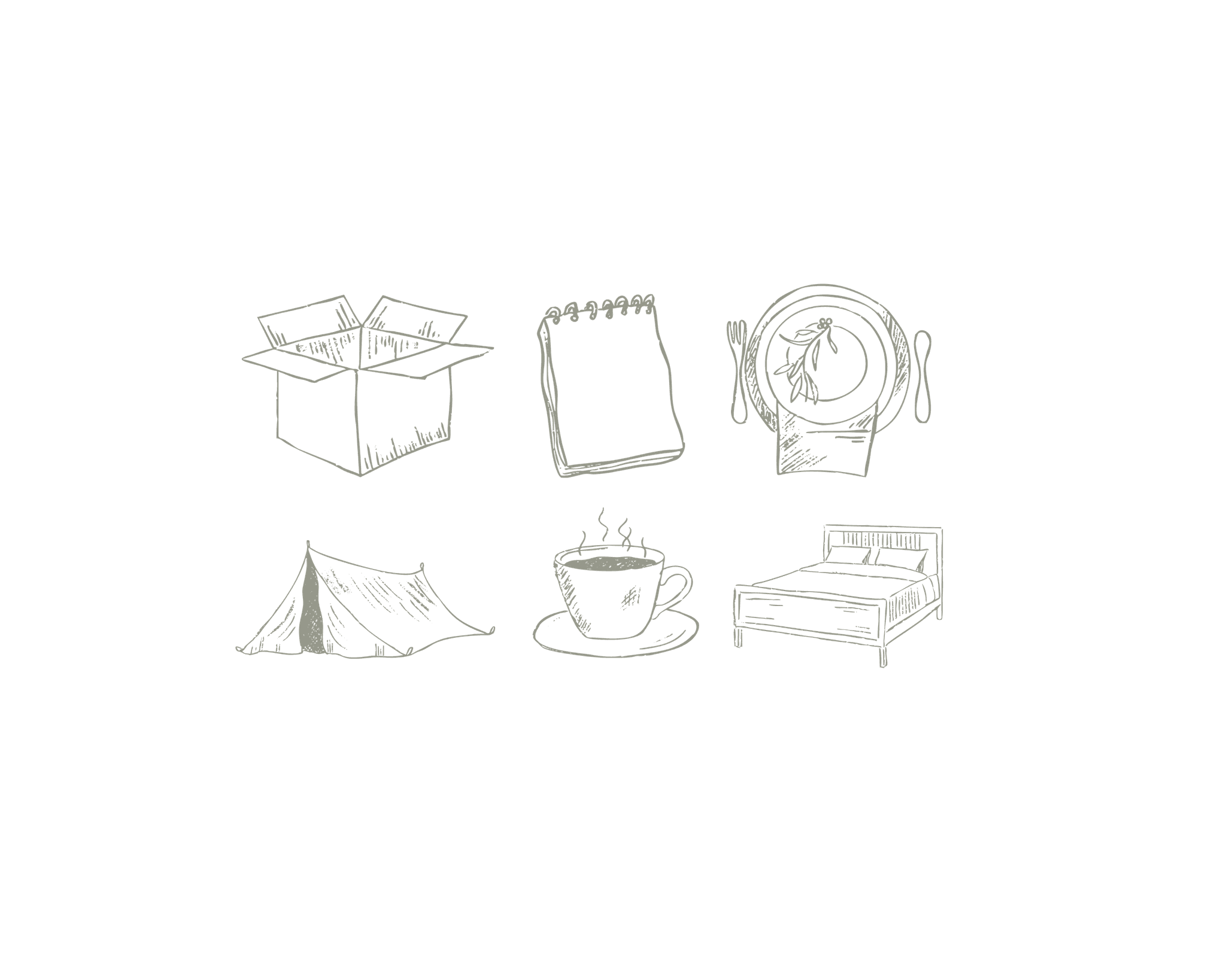 Custom hand-drawn brand icons