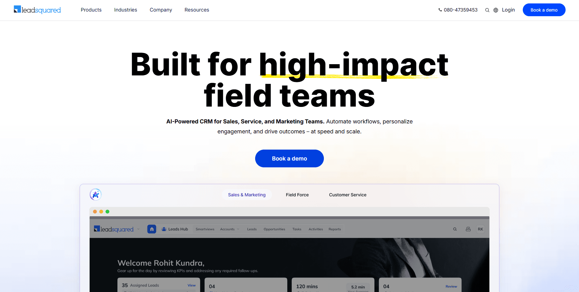 LeadSquared Homepage