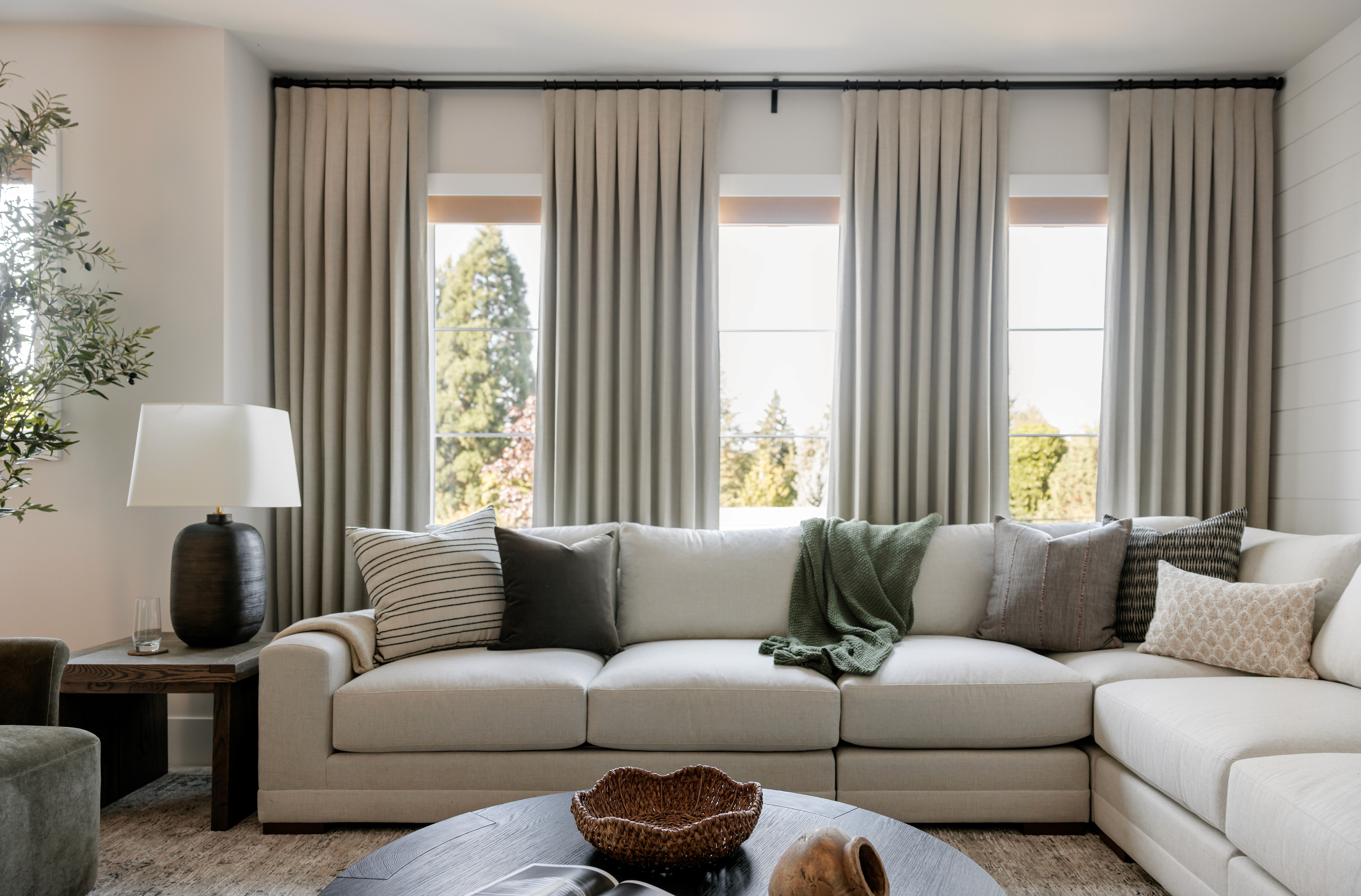 The family room was designed with child safety in mind in this Seattle Washington home by Sherri Monte, interior designer at, Elegant Simplicity.