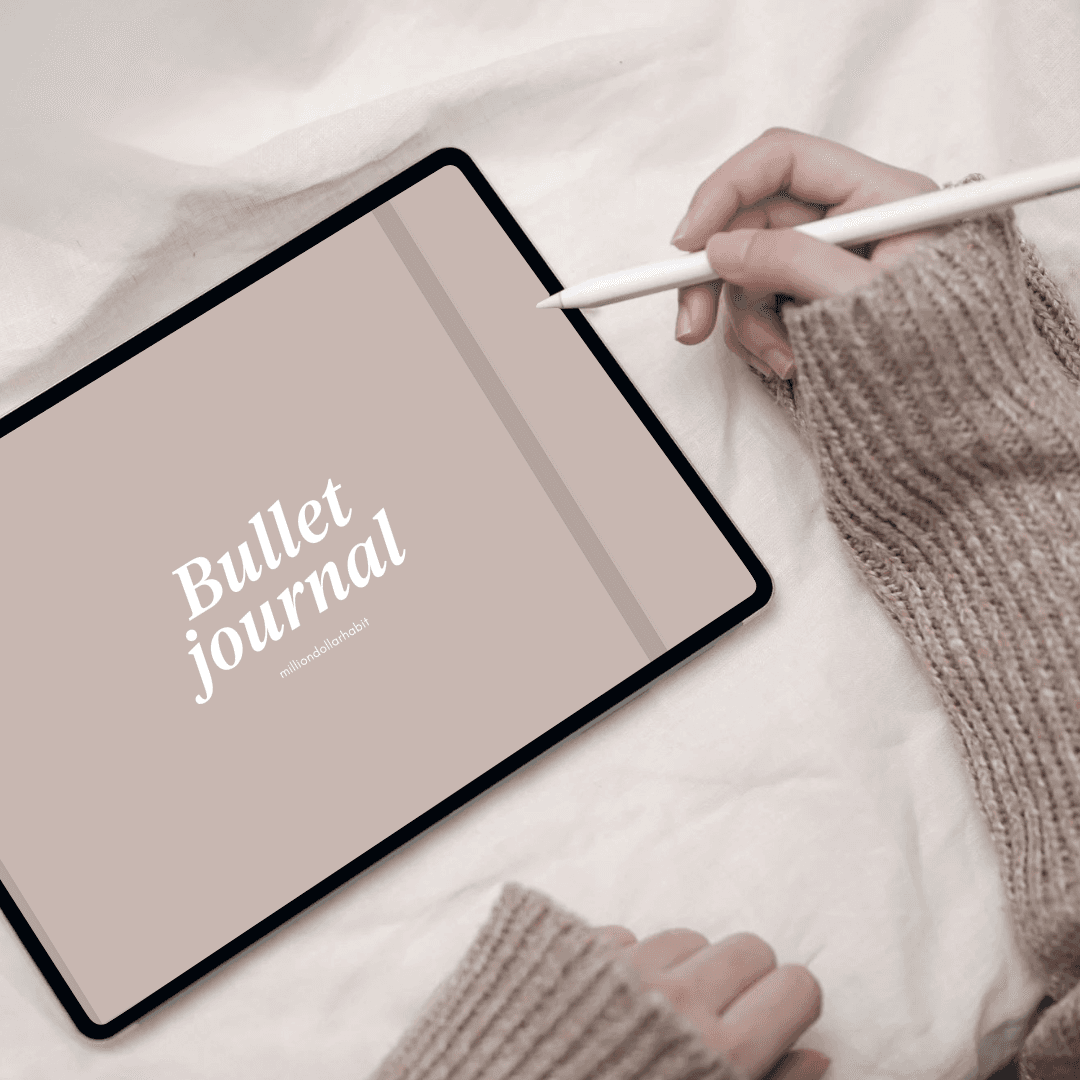 ipad apple pencil writing in bullet journal