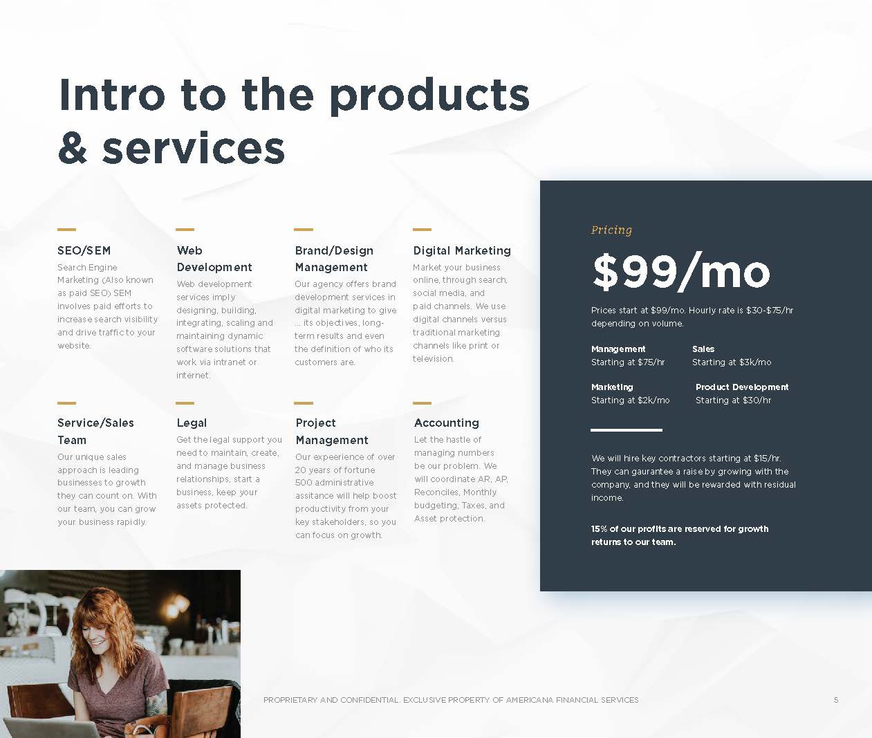 The Builder Group products and services overview slide