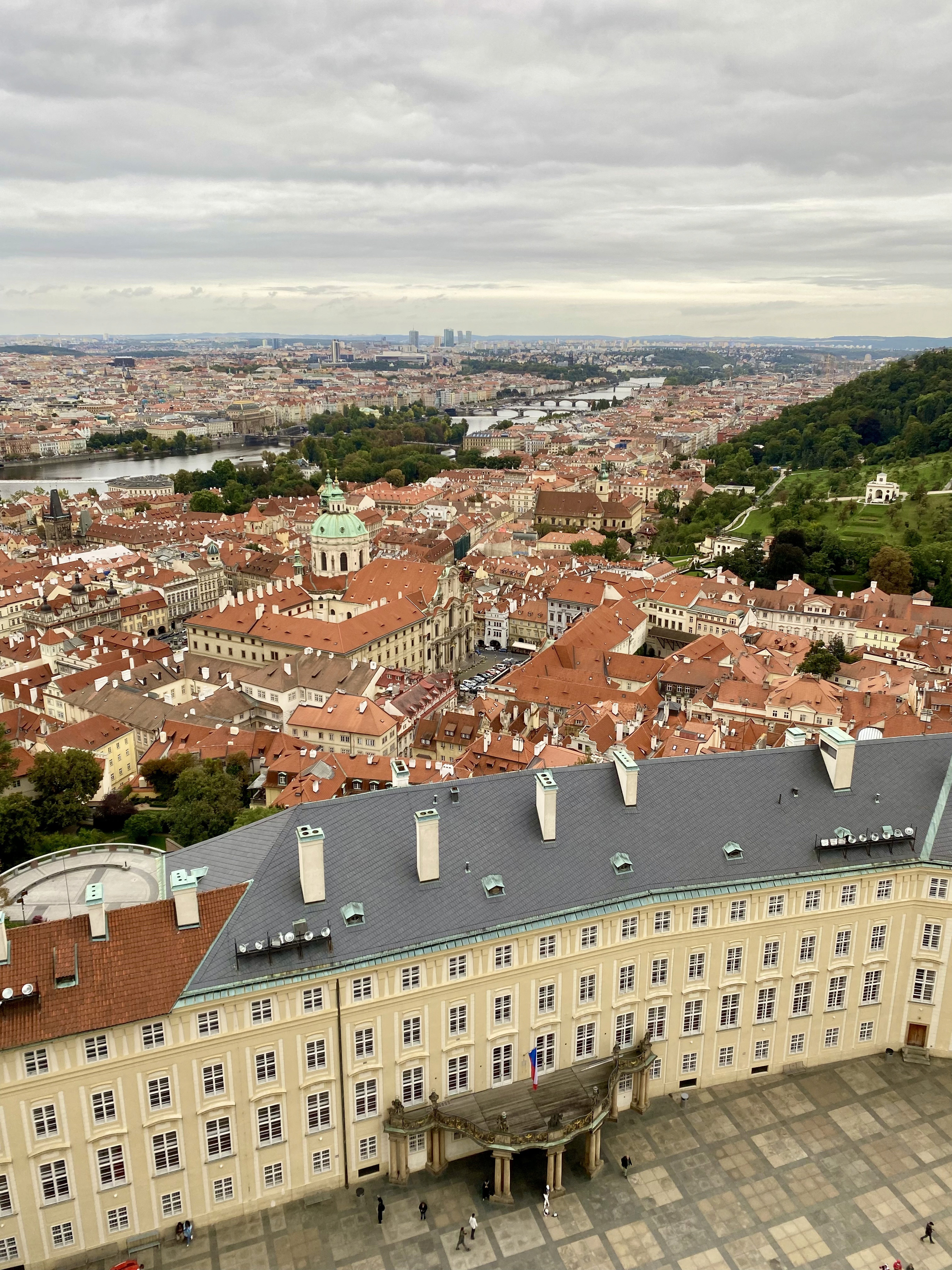 A view of Prague from the Great South Tower of St Vitus Cathedral